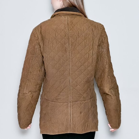 BARBOUR Men's Bant Corduroy Brown Contrasting Quilted Jacket M - Picture 3 of 10